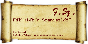 Fábián Szaniszló névjegykártya